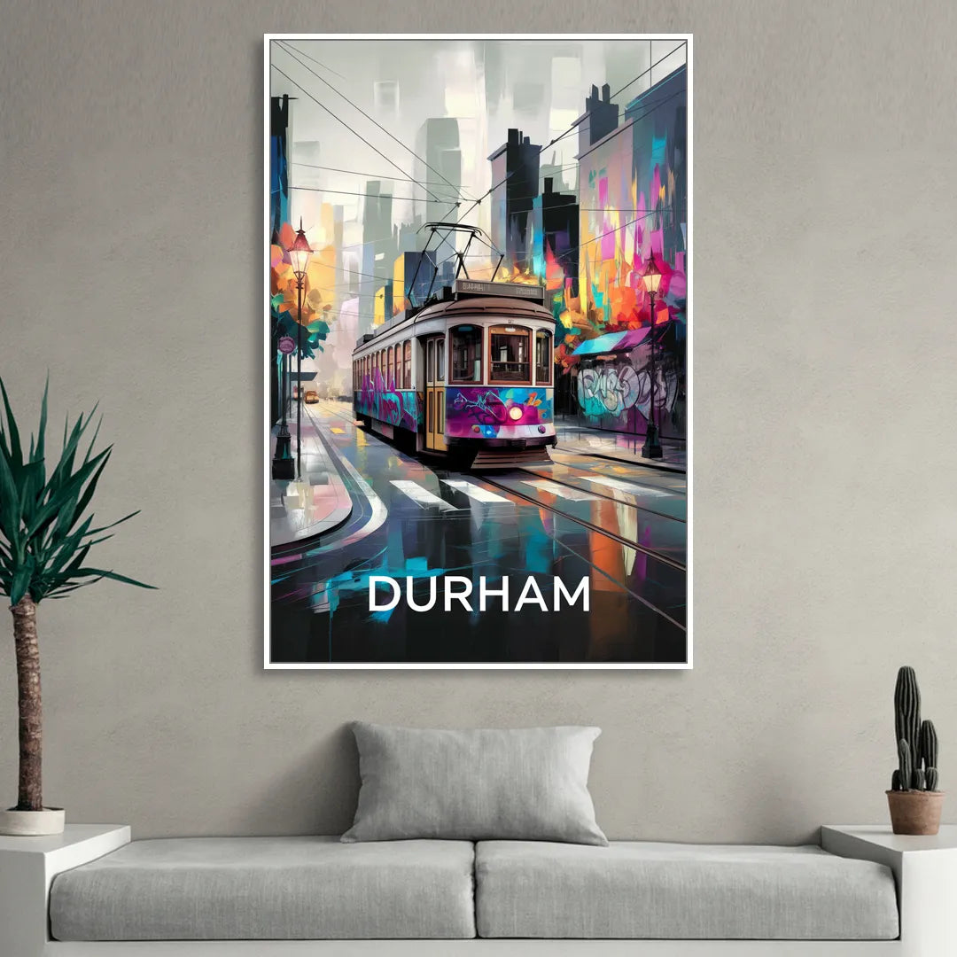Durham Street Art Vibes Sitting Room - White Canvas Wall Art