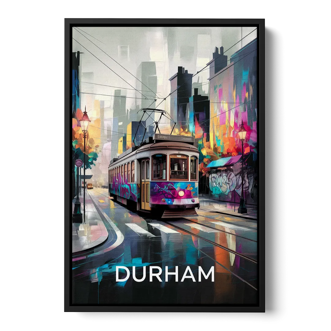 Durham Street Art Vibes Front - Black Canvas Wall Art