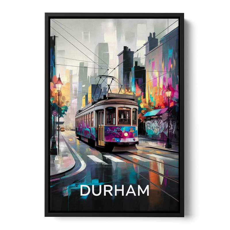 Durham Street Art Vibes Front - Black Canvas Wall Art