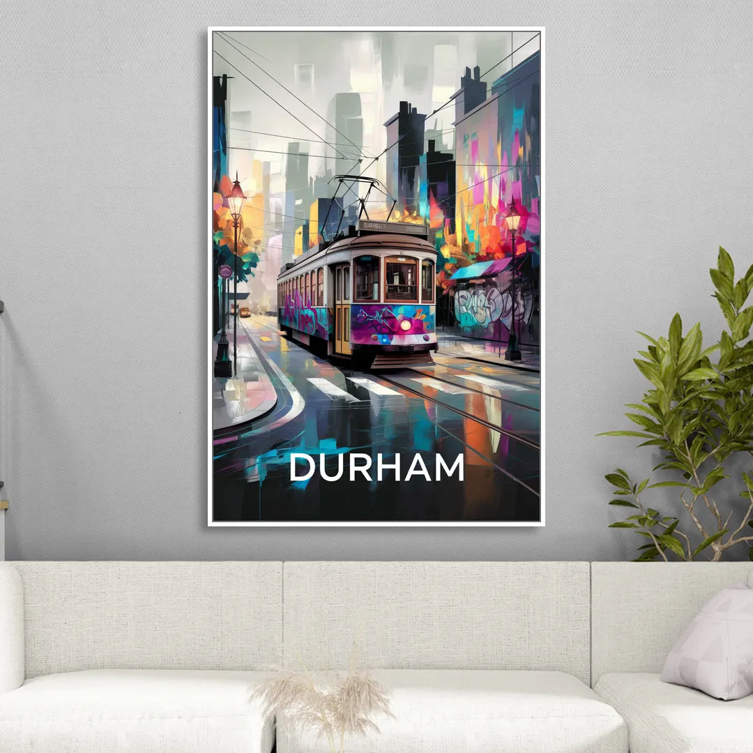 Durham Street Art Vibes Living Room - White Canvas Wall Art