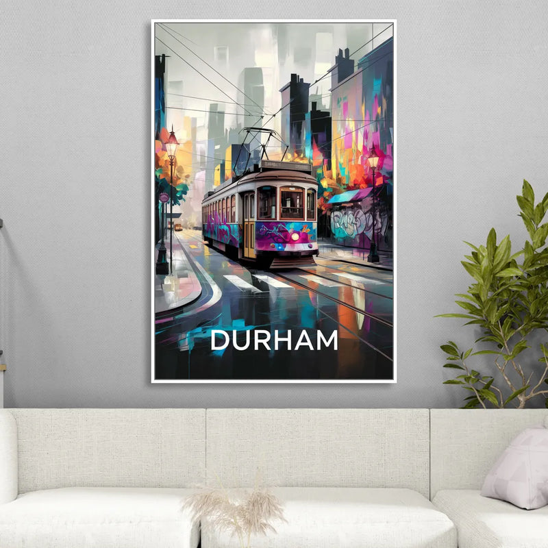 Durham Street Art Vibes Living Room - White Canvas Wall Art