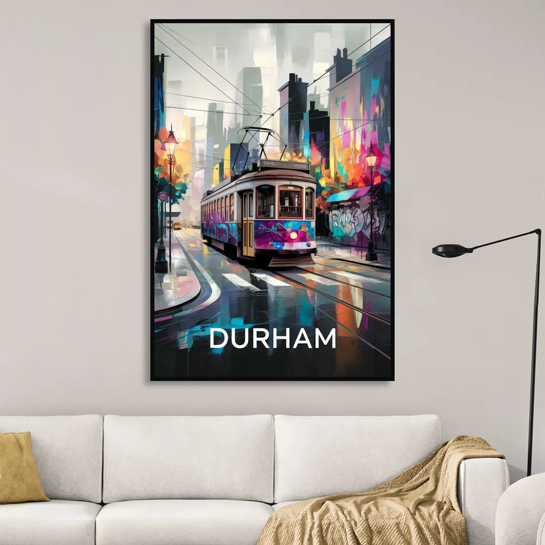 Durham Street Art Vibes Sitting Room - Black Canvas Wall Art