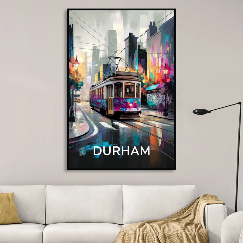 Durham Street Art Vibes Sitting Room - Black Canvas Wall Art