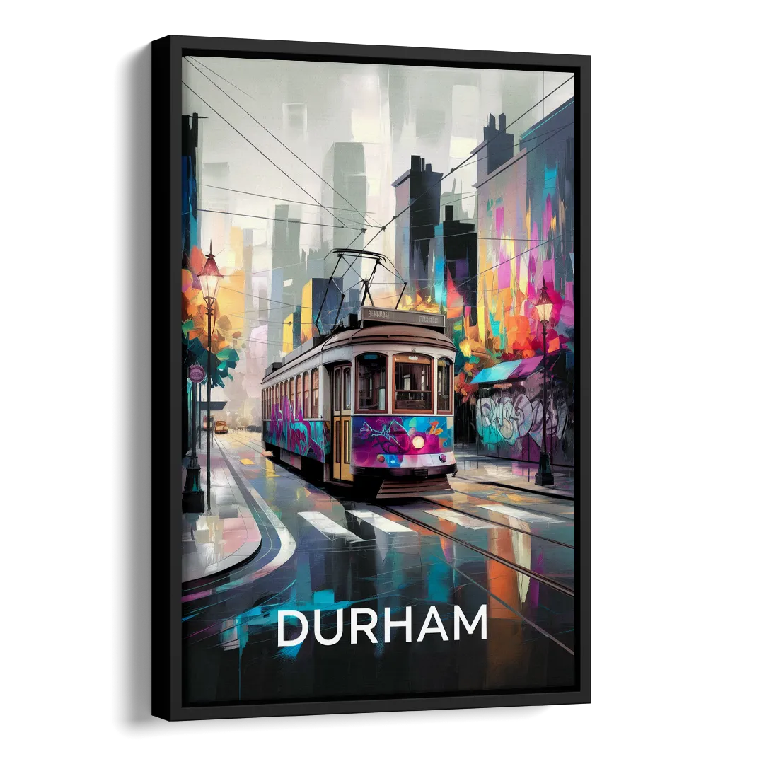 Durham Street Art Vibes Side - Black Canvas Wall Art