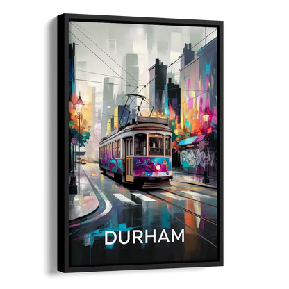 Durham Street Art Vibes Side - Black Canvas Wall Art