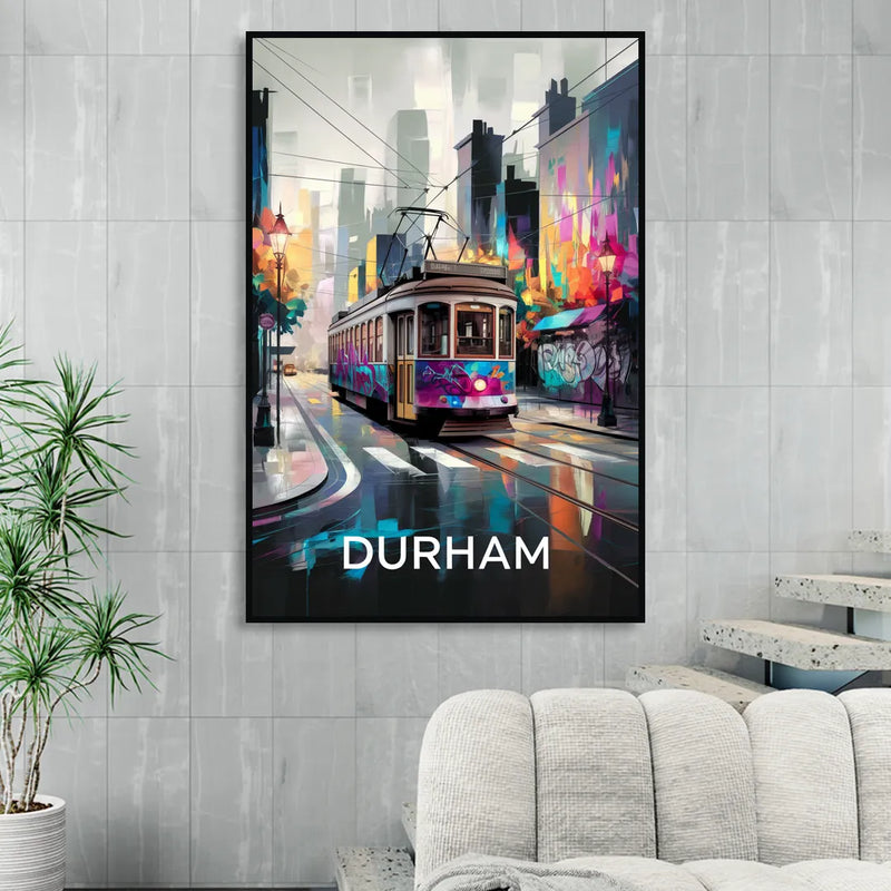 Durham Street Art Vibes Living Room - Black Canvas Wall Art