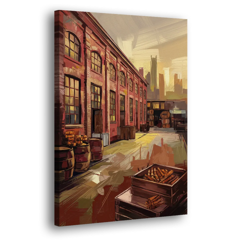 Durham Tobacco Warehouse Charm - Canvas Wall Art