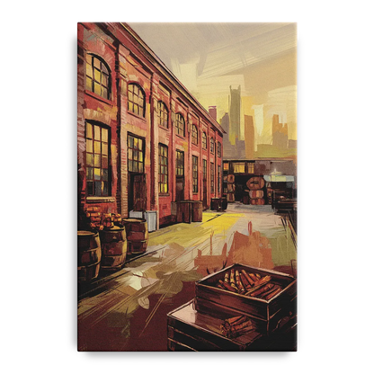 Durham Tobacco Warehouse Charm Front - Canvas Wall Art