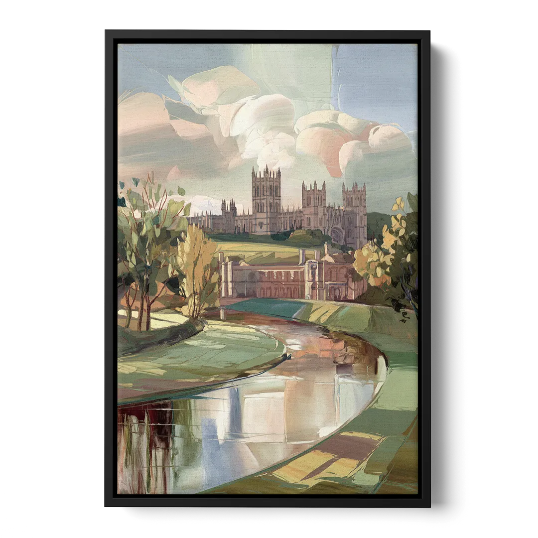 Durham University Aesthetic Front - Black Canvas Wall Art