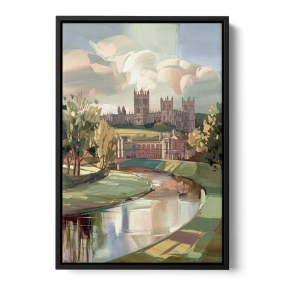 Durham University Aesthetic Front - Black Canvas Wall Art