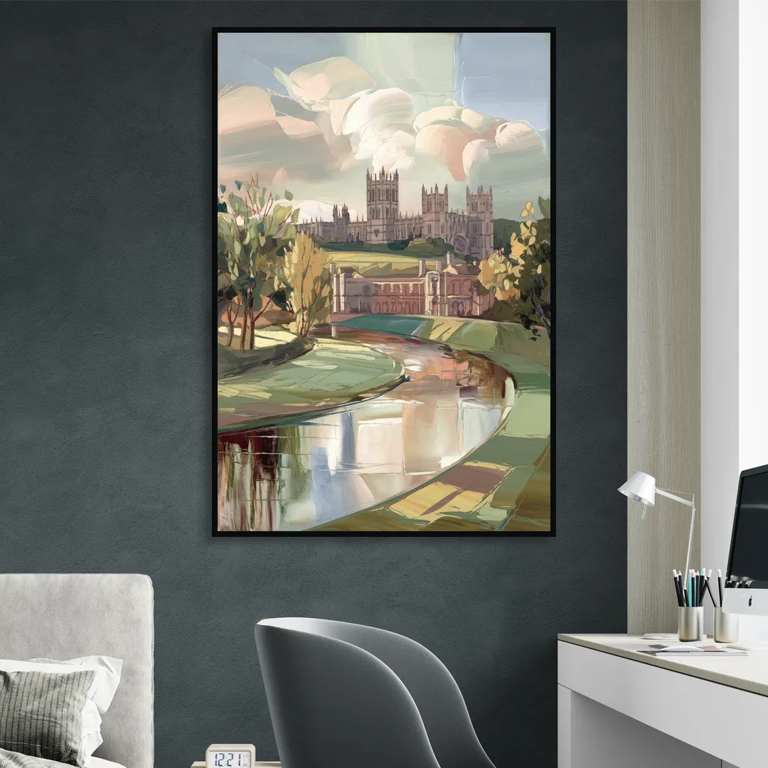 Durham University Aesthetic Sitting Room - Black Canvas Wall Art