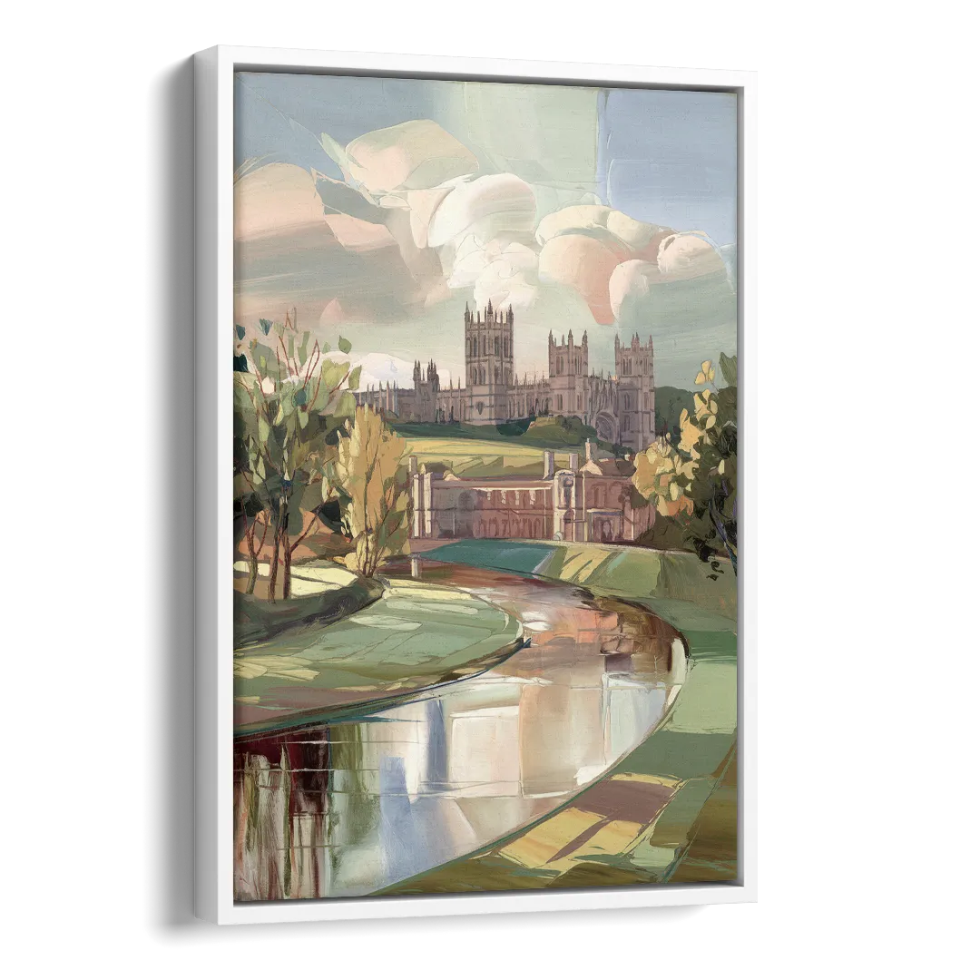 Durham University Aesthetic Side - White Canvas Wall Art