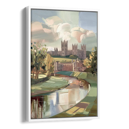 Durham University Aesthetic Side - White Canvas Wall Art