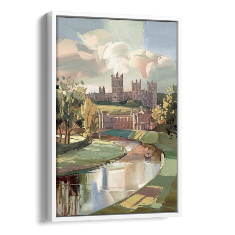 Durham University Aesthetic Side - White Canvas Wall Art