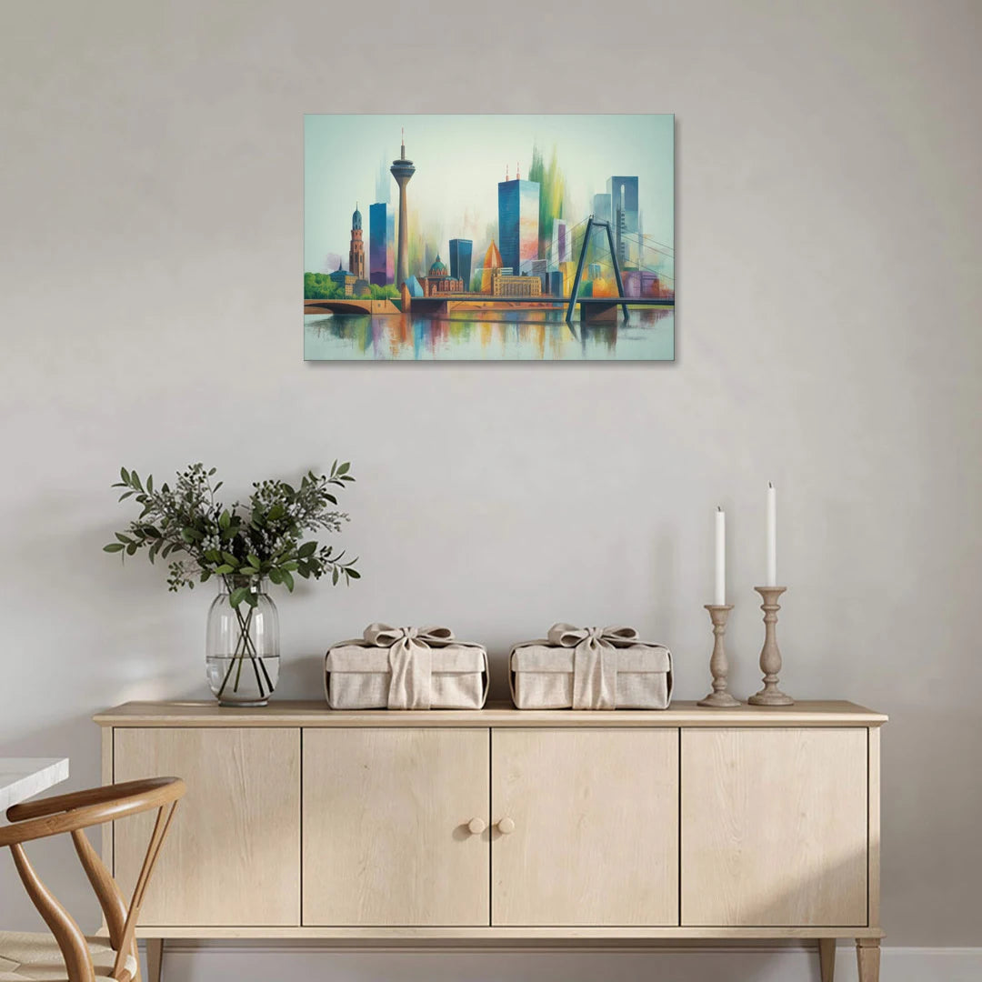Dusseldorf Skyline - Canvas Wall Art - Coffee Table - 36x24
