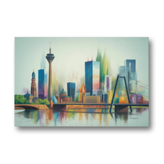Dusseldorf Skyline - Canvas Wall Art - Front