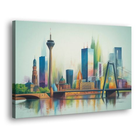 Dusseldorf Skyline - Canvas Wall Art - Side
