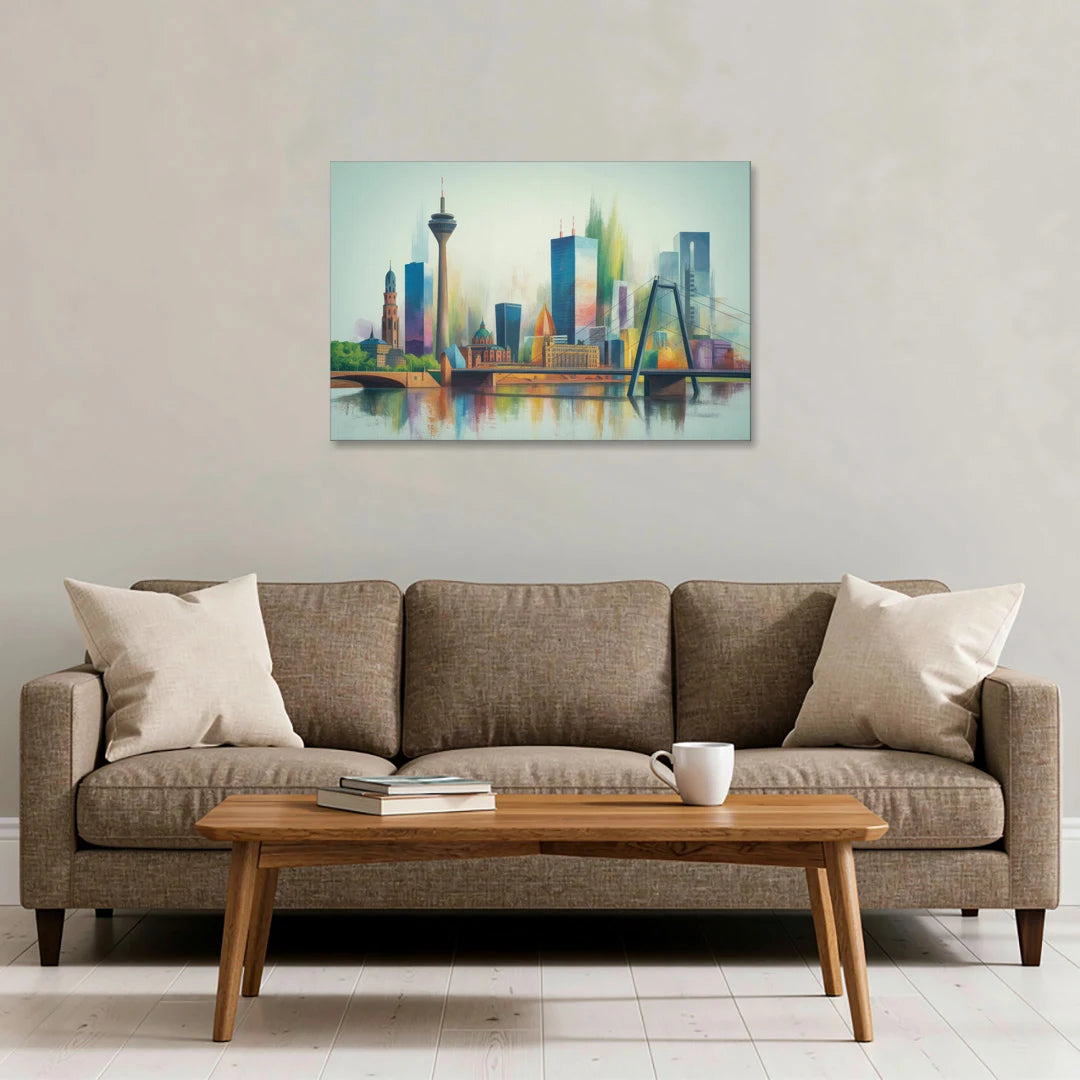 Dusseldorf Skyline - Canvas Wall Art - Sofa - 36x24