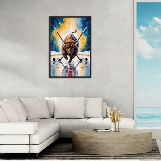 Dynamic Buffalo Sabres Action - Living Room Black Frame Canvas