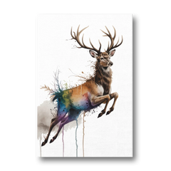 Dynamic Deer Leap - Canvas Wall Art - Front