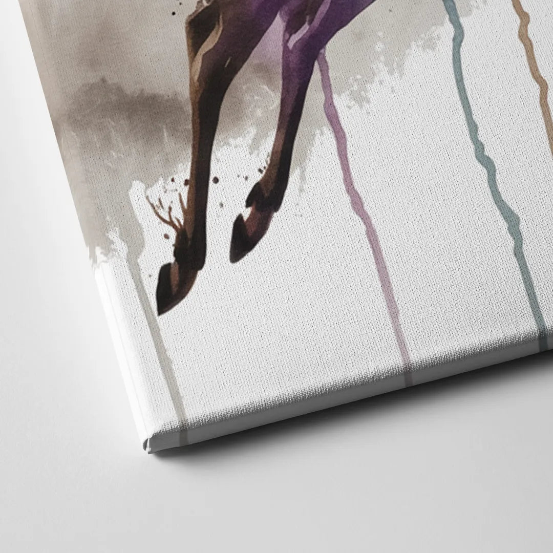 Dynamic Deer Leap Canvas Close Up