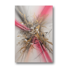 Dynamic Geometric Harmony Pink and Gold Abstract - Canvas Wall Art - Front