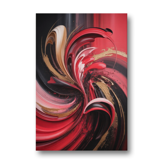 Dynamic Swirl Red Abstract - Canvas Wall Art - Front