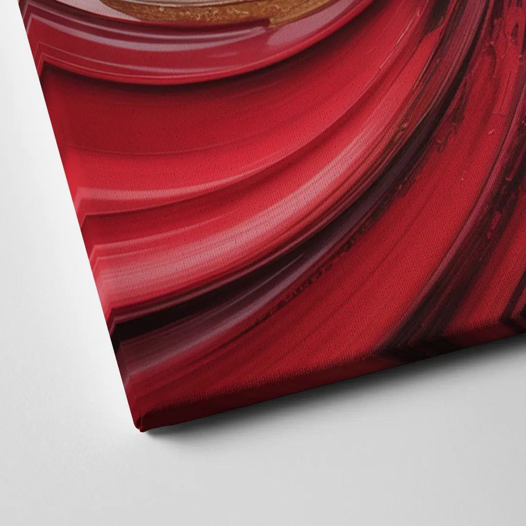 Dynamic Swirl Red Abstract Canvas Close Up