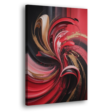 Dynamic Swirl Red Abstract - Canvas Wall Art