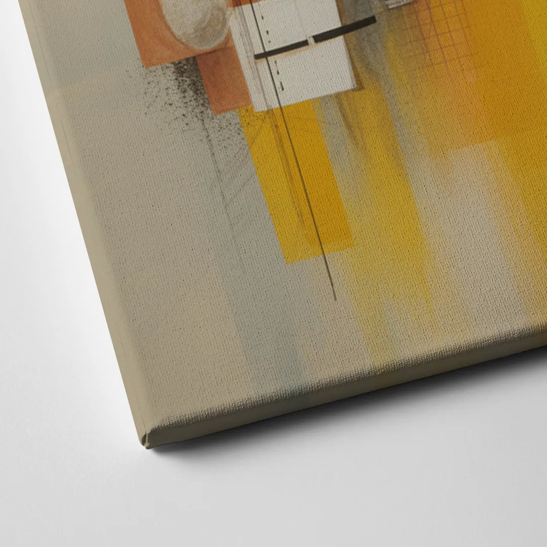 Dynamic Urban Layers Yellow Abstract Canvas Close Up