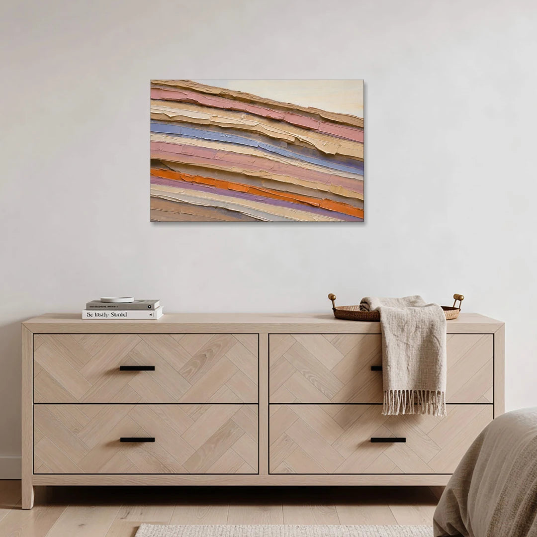 Earth Tone Abstract Eroded Canyon Strata - Canvas Wall Art - Coffee Table - 36x24