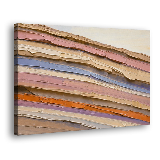 Earth Tone Abstract Eroded Canyon Strata - Canvas Wall Art - Side