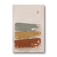Earthy Abstract Painting with Blush Pebble - Canvas Wall Art - Front