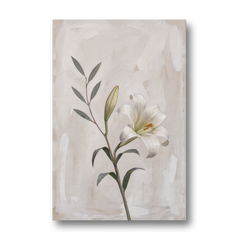 Easter Wall Decor with a Single White Lily - Canvas Wall Art - Front