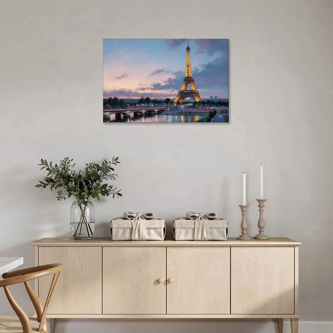 Eiffel Tower Twilight - Canvas Wall Art - Coffee Table - 36x24
