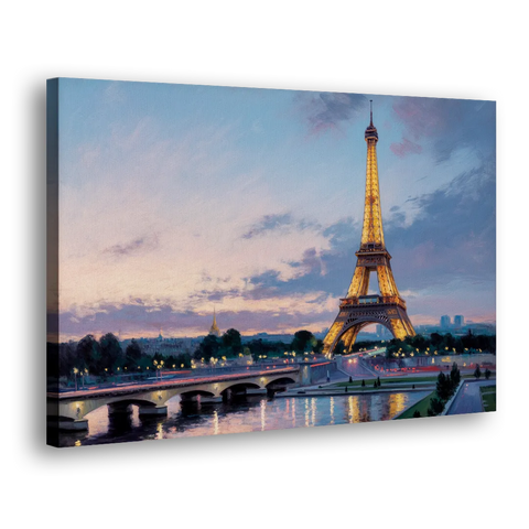 Eiffel Tower Twilight - Canvas Wall Art
