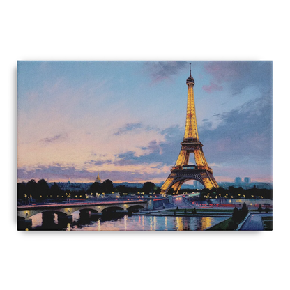 Eiffel Tower Twilight Front - Canvas Wall Art