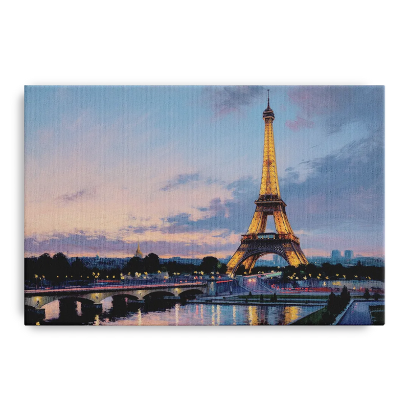 Eiffel Tower Twilight Front - Canvas Wall Art