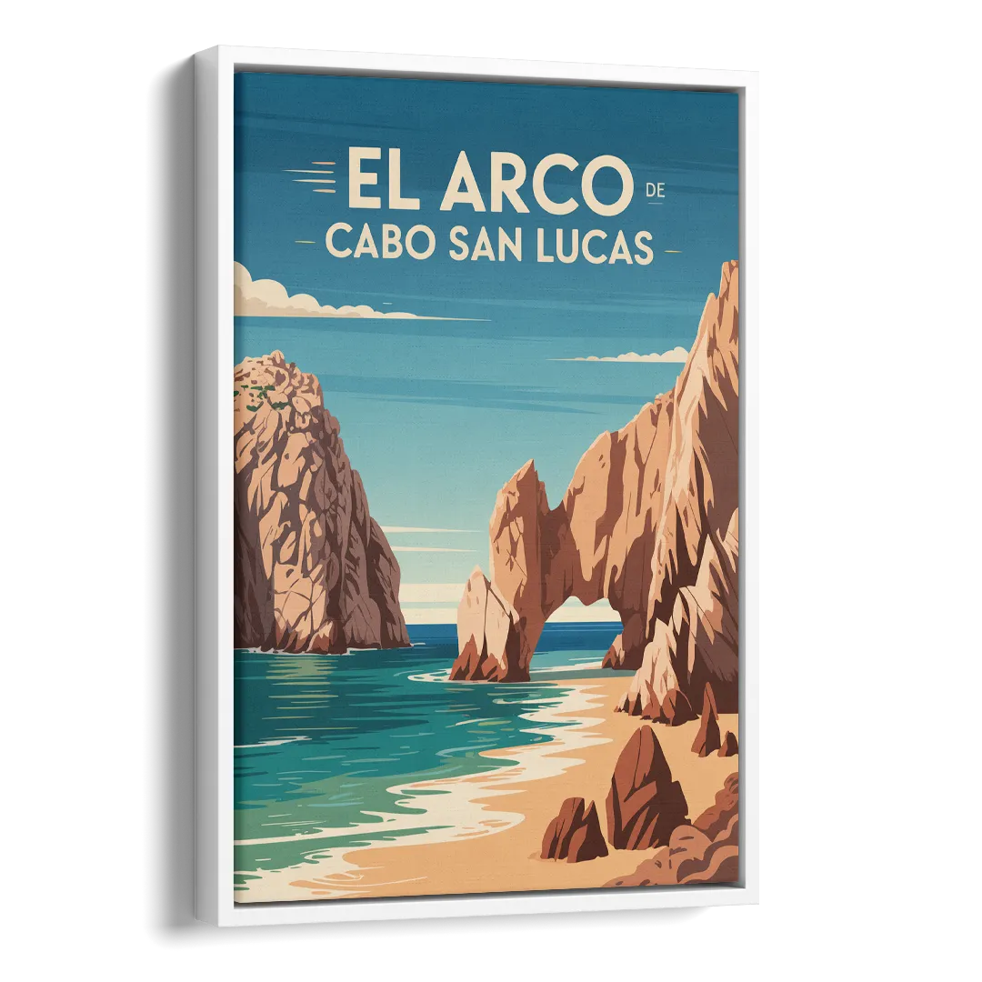El Arco de Cabo San Lucas Side - White Canvas Wall Art