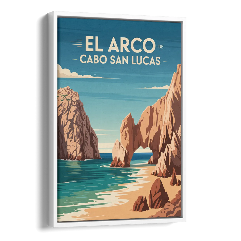 El Arco de Cabo San Lucas Side - White Canvas Wall Art