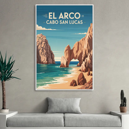 El Arco de Cabo San Lucas Sitting Room - White Canvas Wall Art
