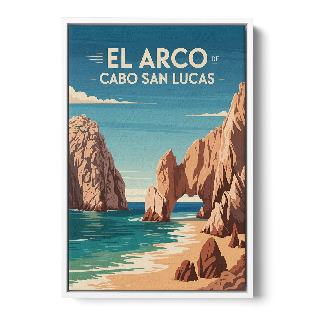El Arco de Cabo San Lucas Front - White Canvas Wall Art