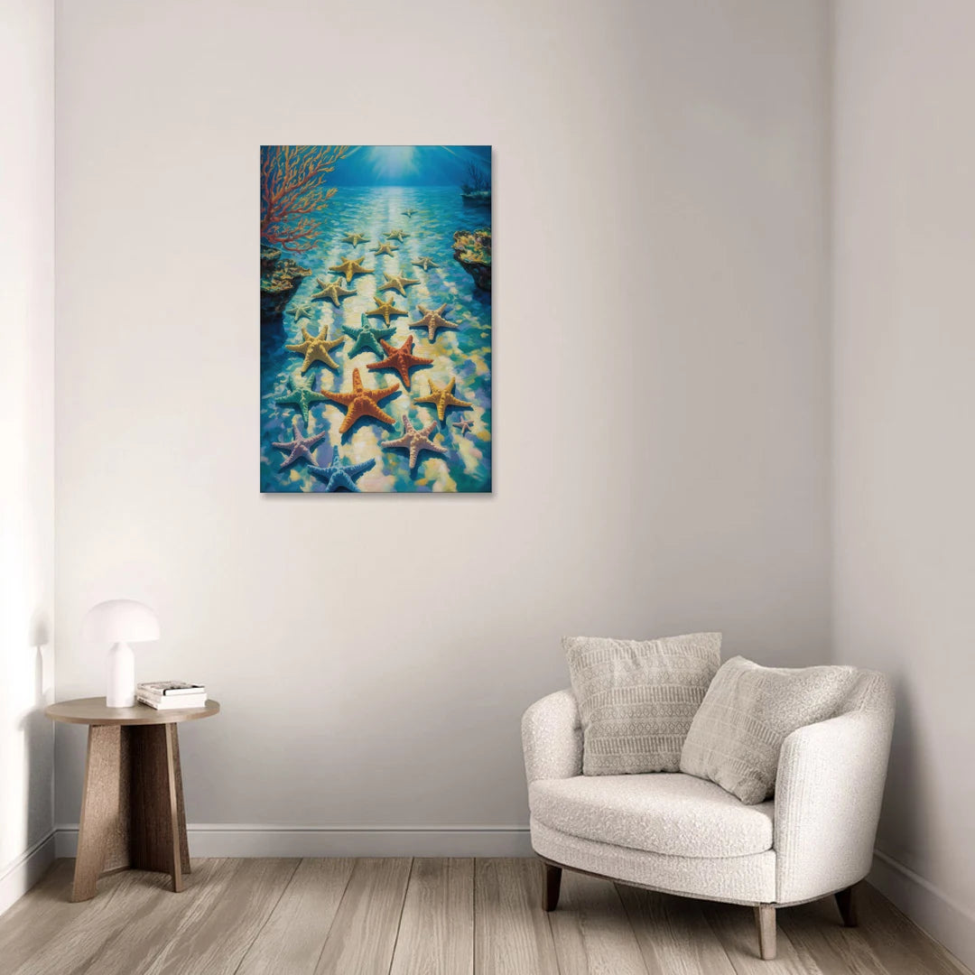 El Cielo Starfish Shallows - Canvas Wall Art - Sofa - 24x36