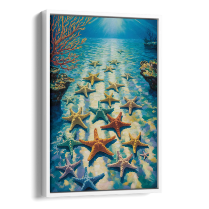 El Cielo Starfish Shallows Side - White Canvas Wall Art
