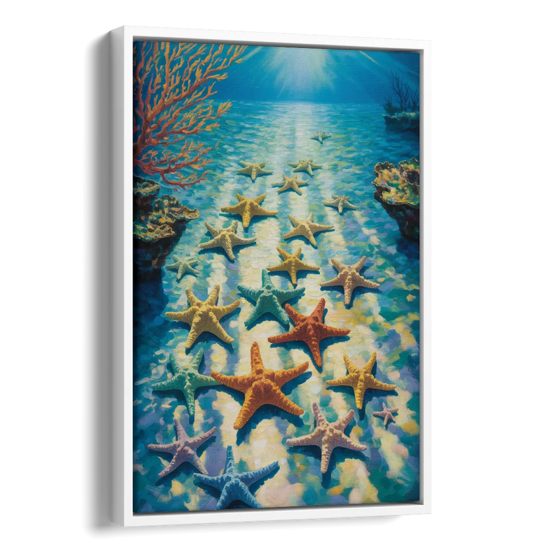 El Cielo Starfish Shallows Side - White Canvas Wall Art