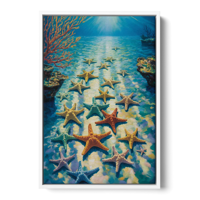El Cielo Starfish Shallows Front - White Canvas Wall Art
