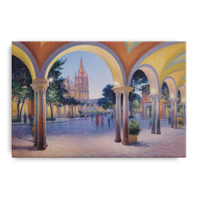 El Jardín Evening Front - Canvas Wall Art