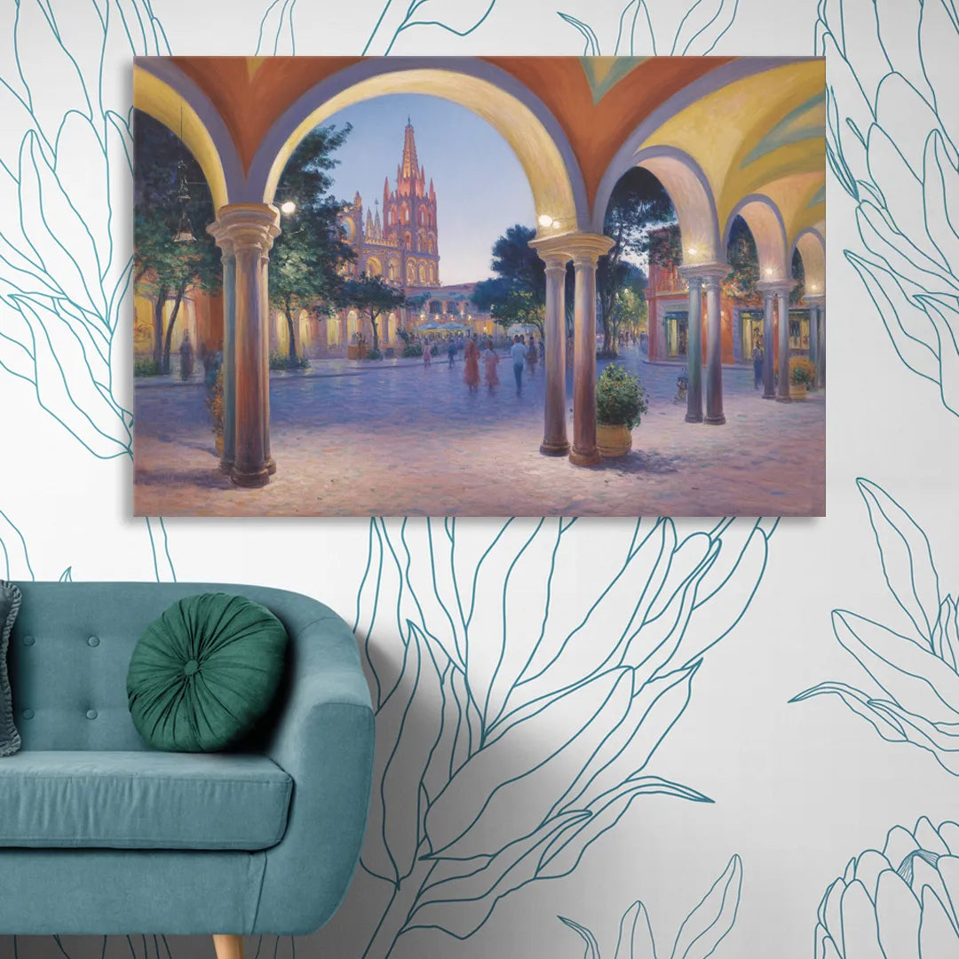 El Jardín Evening Living Room - Canvas Wall Art