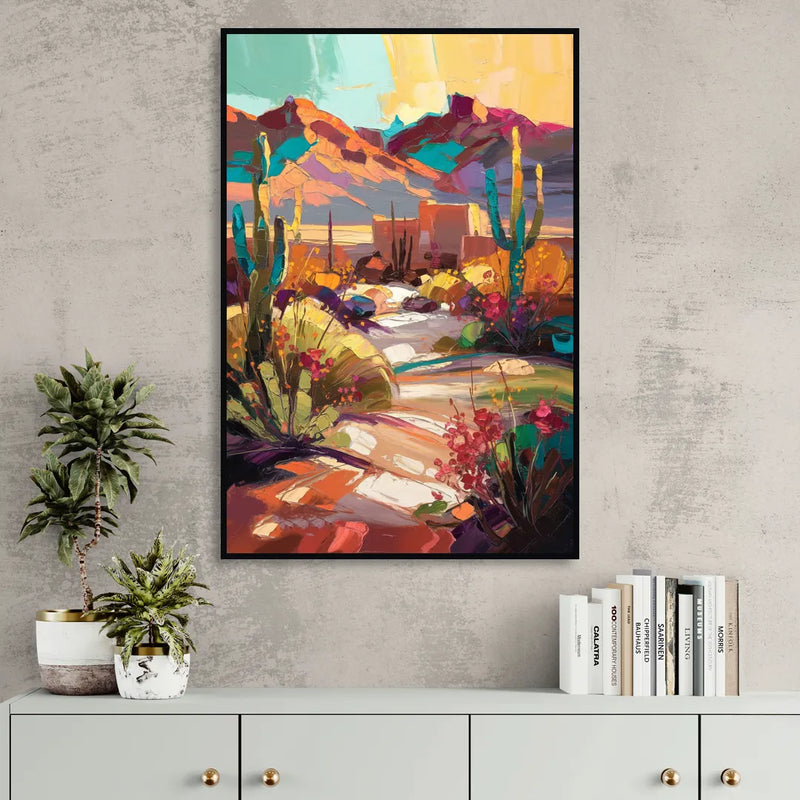 El Paso Borderland Beauty Sitting Room - Black Canvas Wall Art