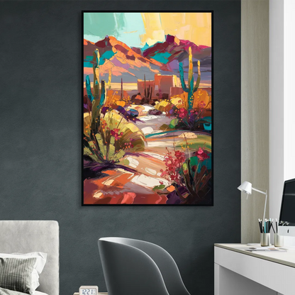 El Paso Borderland Beauty Living Room - Black Canvas Wall Art